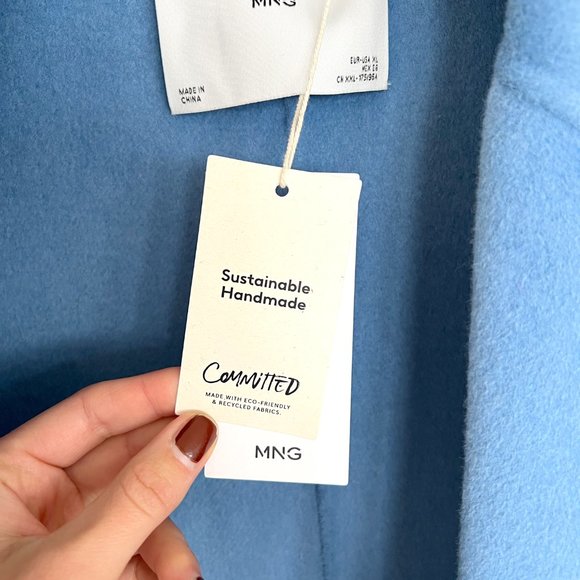 Mango handmade wool coat, new with tags, XL - Picture 4 of 4